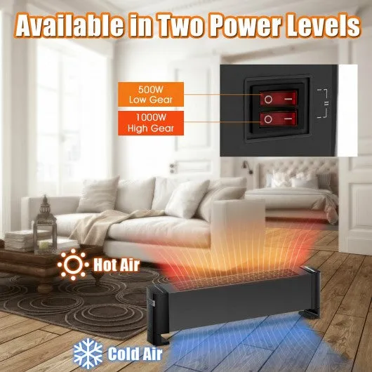 1000 W Baseboard Hardwire Portable Heater Silent Operation Fast Heating for Home