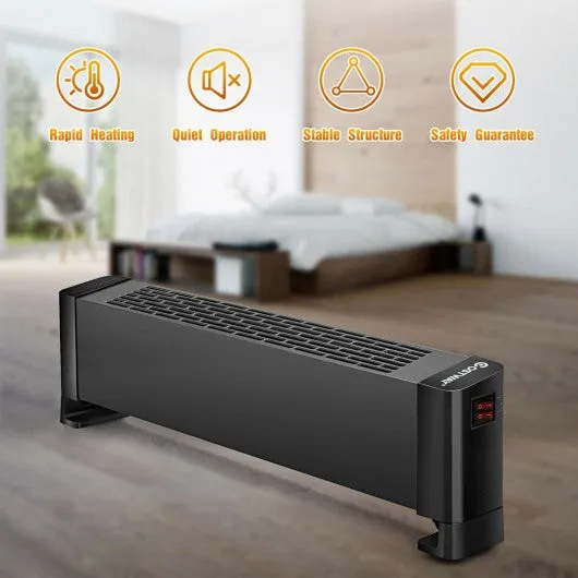 1000 W Baseboard Hardwire Portable Heater Silent Operation Fast Heating for Home