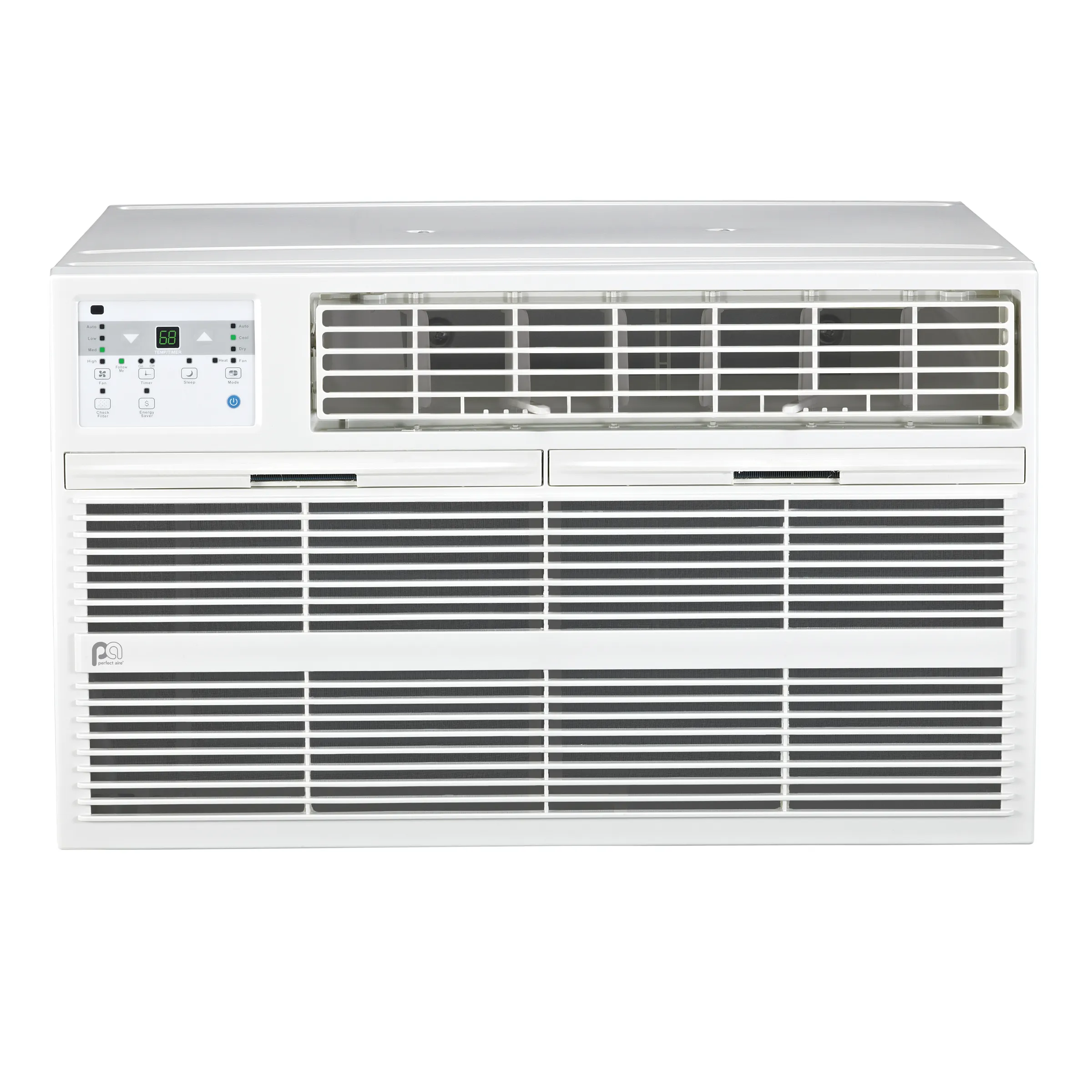 12,000 BTU 230V Through-the-Wall Air Conditioner with 10,600 BTU Electric Heater, Follow-Me Remote Control