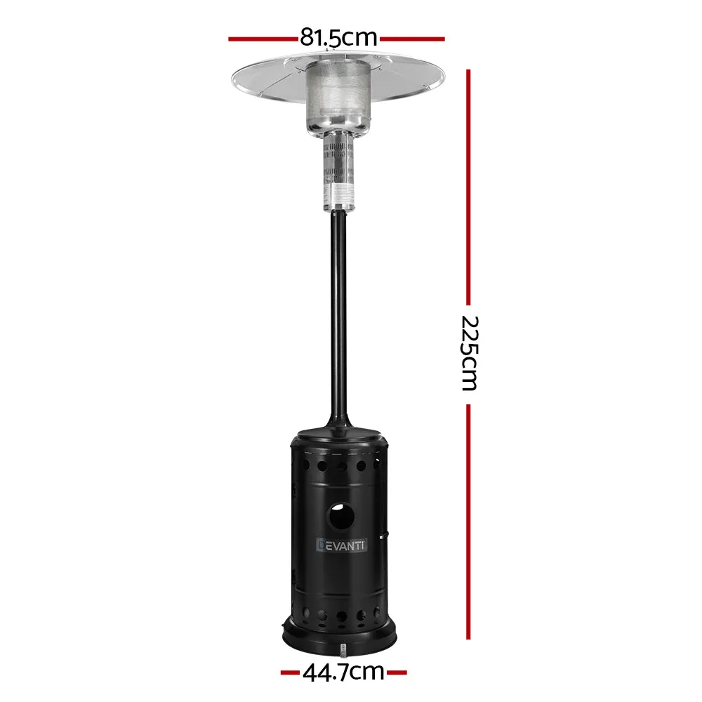 13.5kW Stainless Steel Gas Patio Heater with Wheels - Devanti