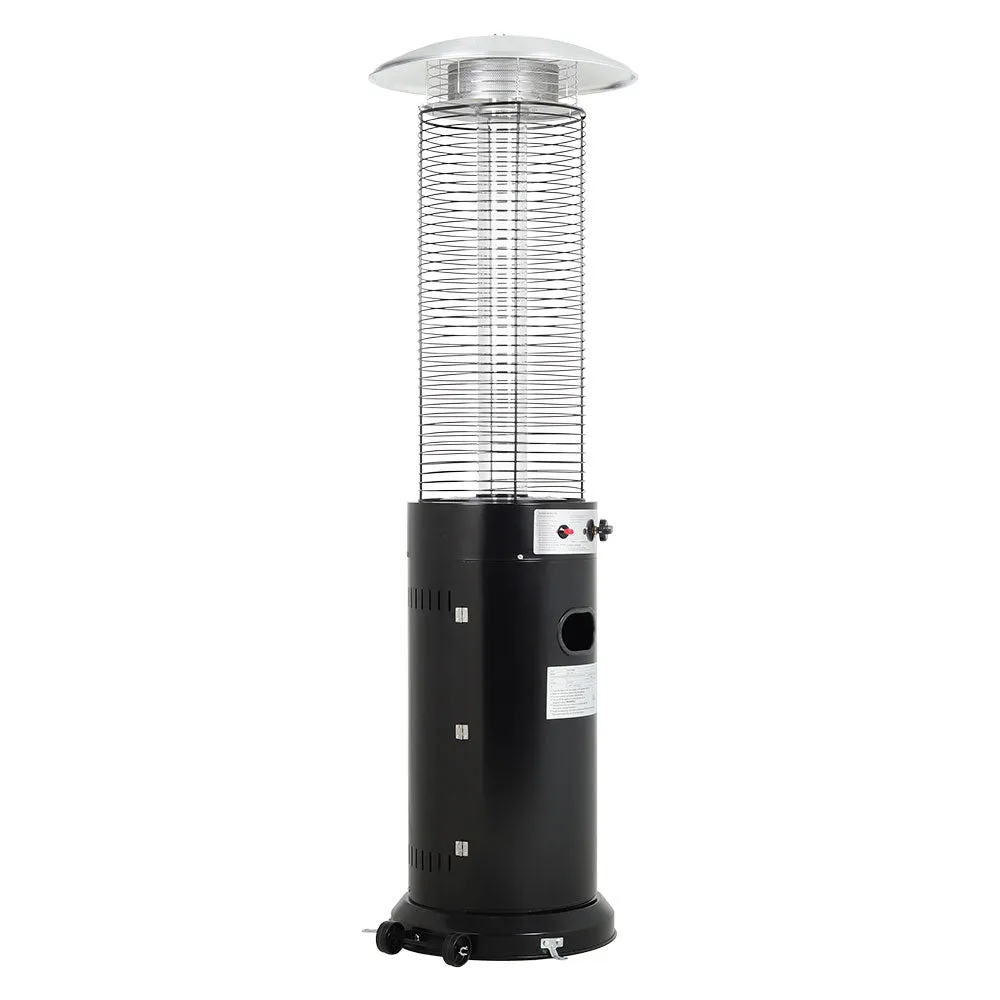 13KW Cylinder Gas Patio Heater Black Portable Wheelie Floor Heater