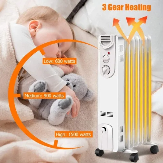 1500 W Electric Oil Filled Radiator Space Heater