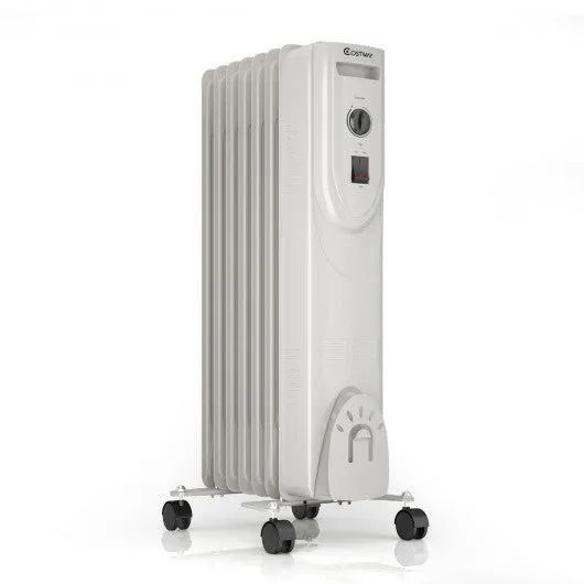 1500W 7-Fin Portable Electric Oil Filled Radiator Heater