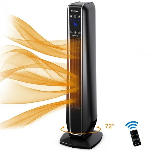 1500W Portable Oscillating Space Heater with Remote Control-Black