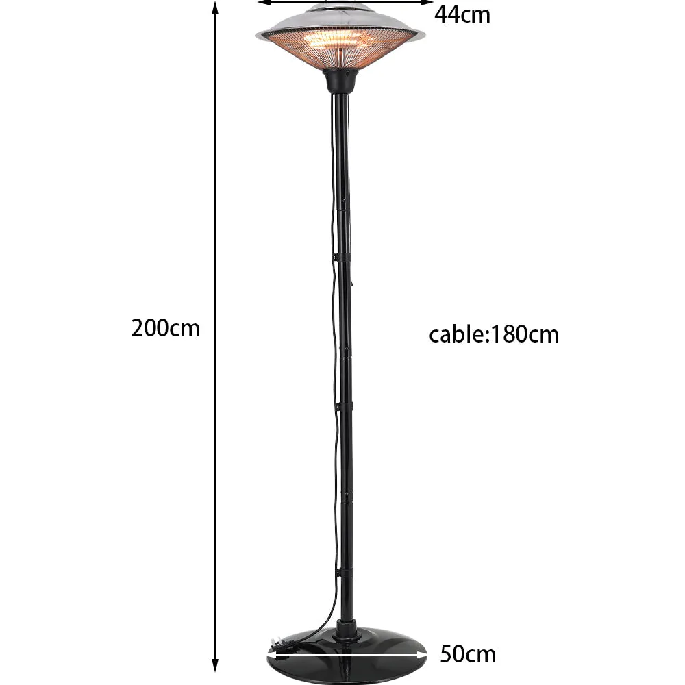 2 Heating Settings Patio Heater Tall Freestanding Heater for Garden Outdoor