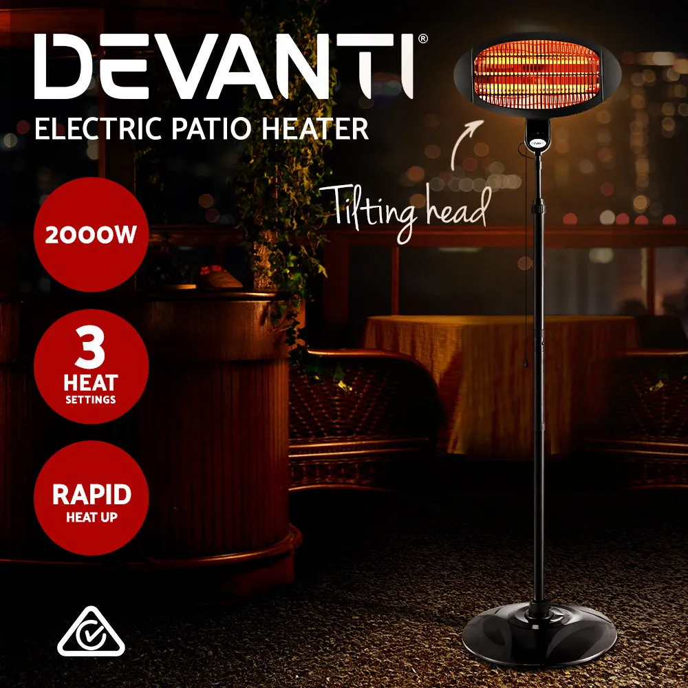 2000W Outdoor Infrared Patio Heater w/Tilt & Settings - Devanti