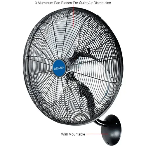 20" Industrial Wall Mounted Oscillating Fan, 5,250 CFM, 1/6 HP