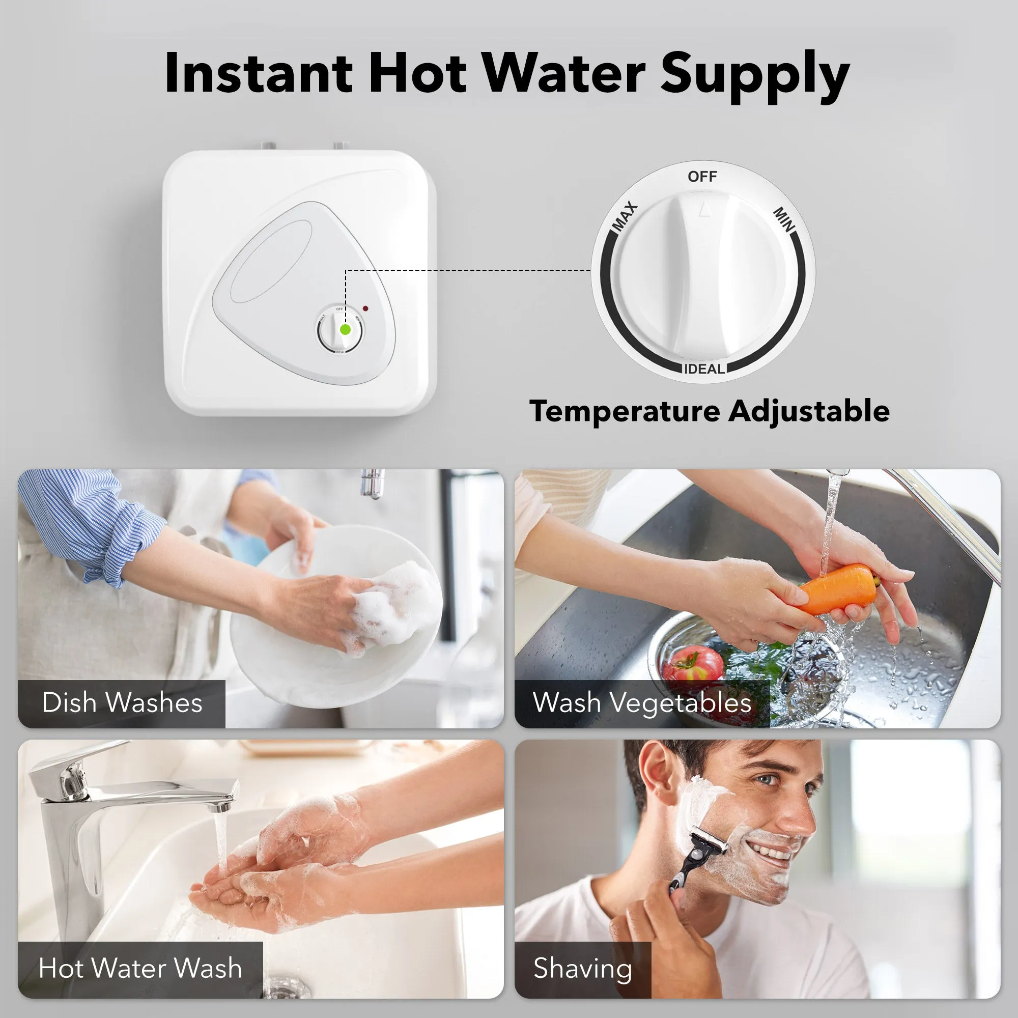 2.7 Gallon Electric Mini-Tank Water Heater Instant Hot Water Small Under Sink Bn-link