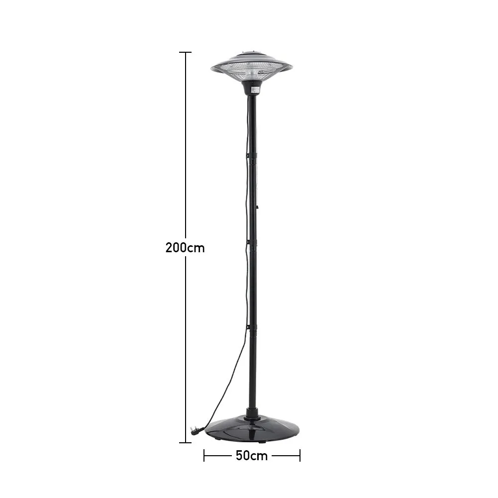 2M Black Freestanding Patio Heaters Portable Electric Ceiling Heater