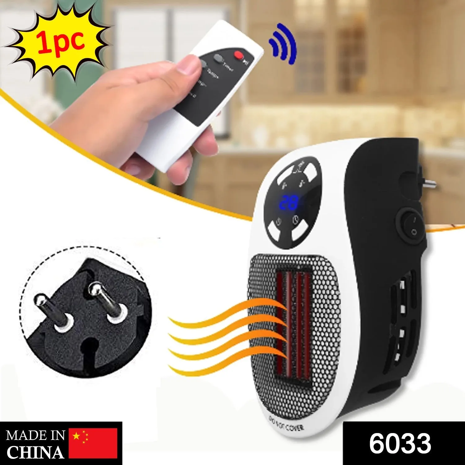 6033 Portable Electric Heater Mini Fan Heater Desktop Household