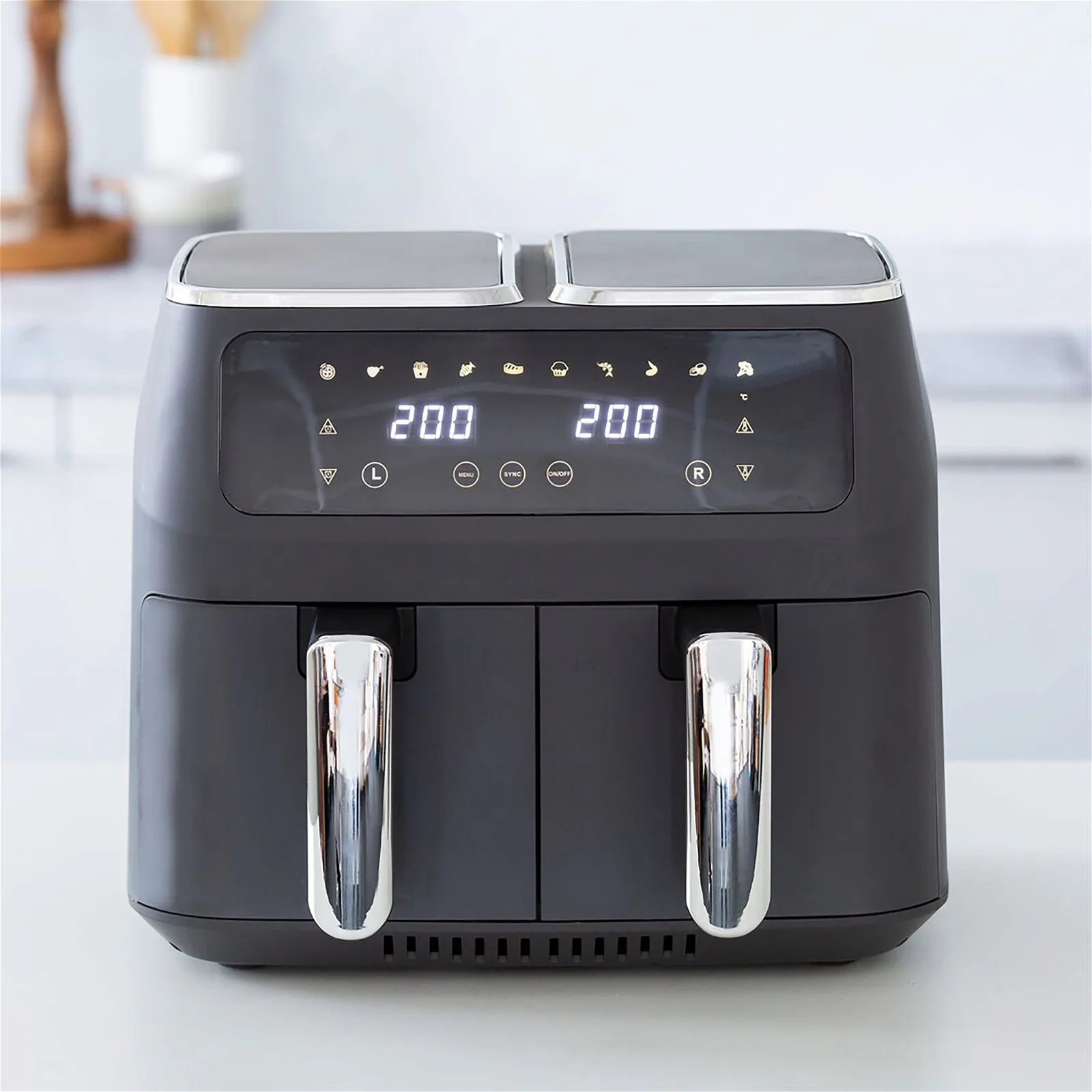 8L Dual Zone Digital Air Fryer with 200C, 10 Cooking Programs