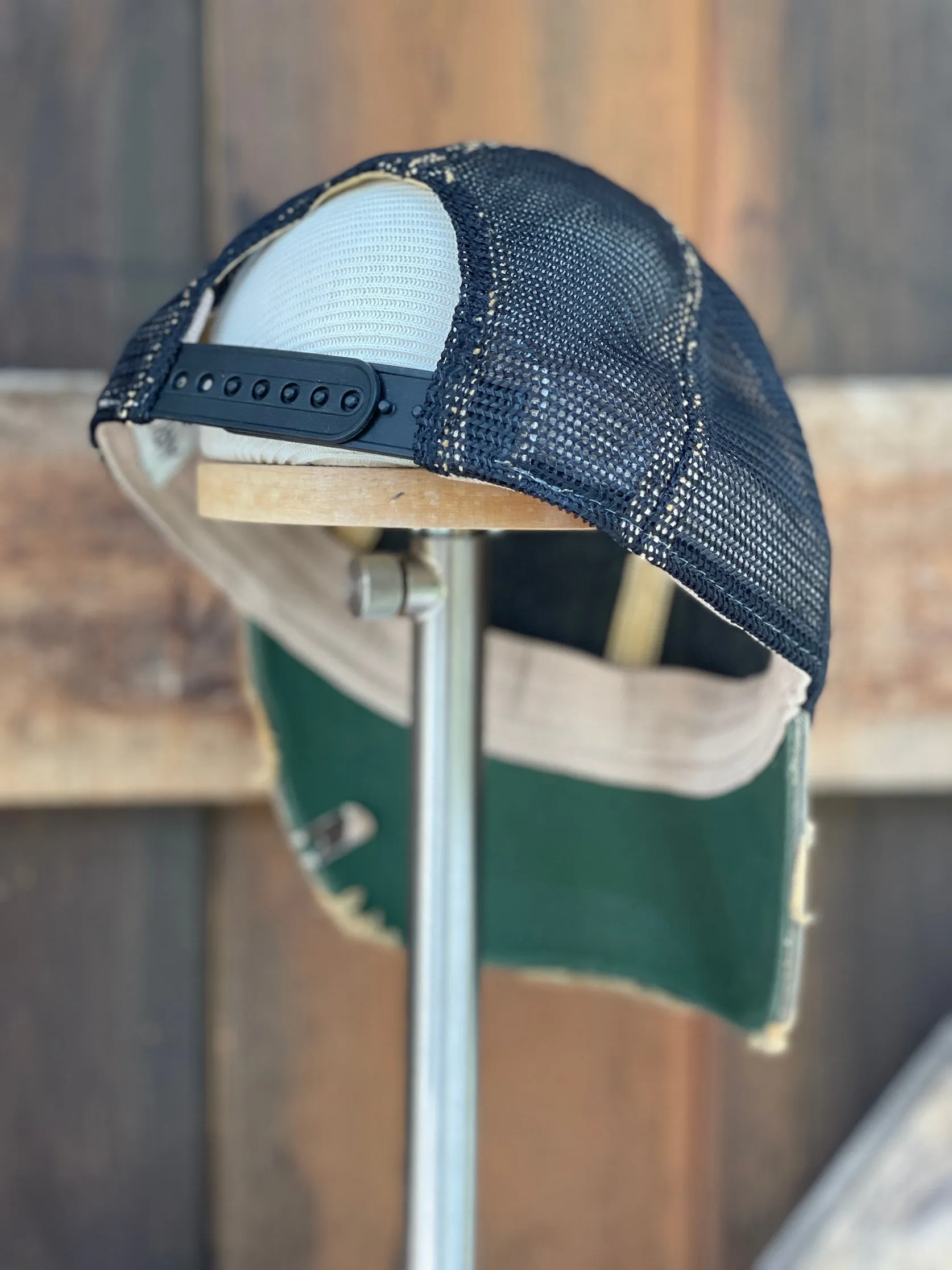 Angry Minnow O.G. Logo hat- Distressed Carbon Mesh