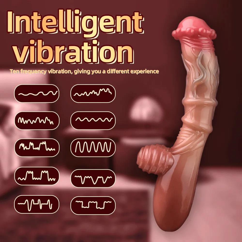 Big Glans Realistic Dildo Clit Stimulator Prostate Massager - Vibrating Anal Butt Plug Women Vibrator