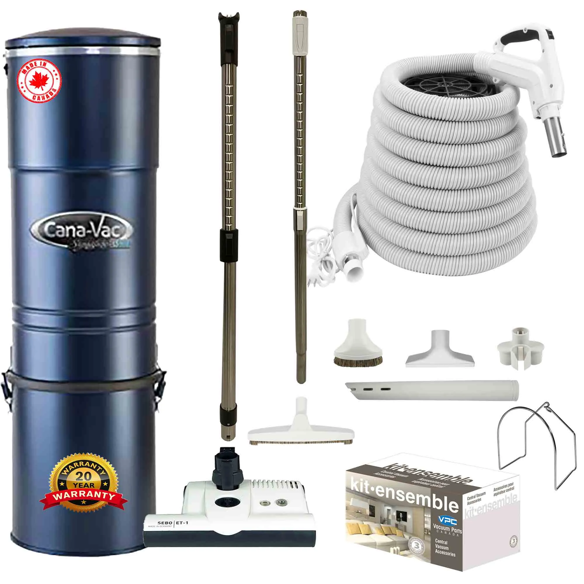 Cana-Vac LS690 Central Vacuum with Premium Electric Package