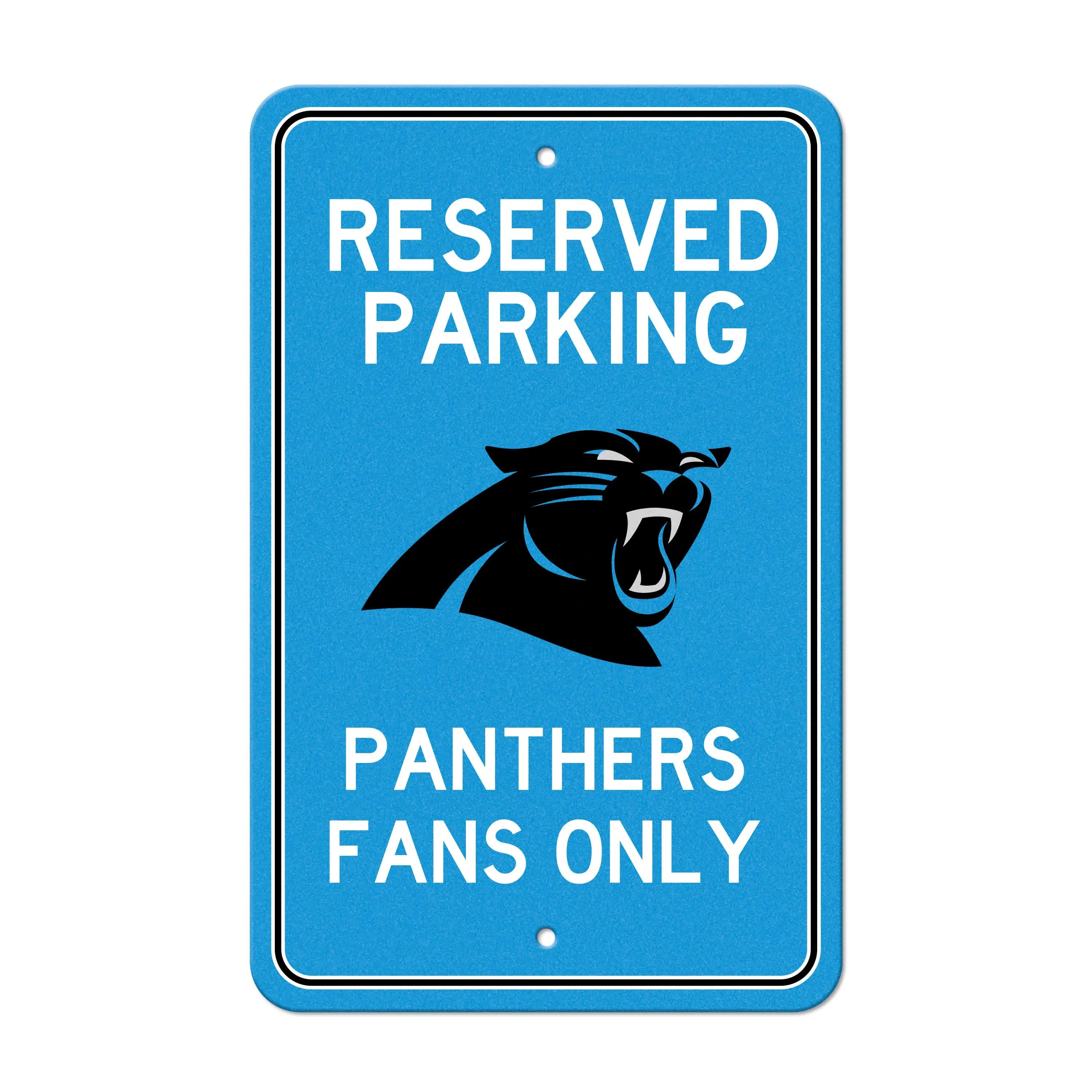 Carolina Panthers Team Color Reserved Parking Sign Décor 18in. X 11.5in. Lightweight