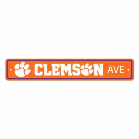 Clemson Tigers Team Color Street Sign Décor 4in. X 24in. Lightweight