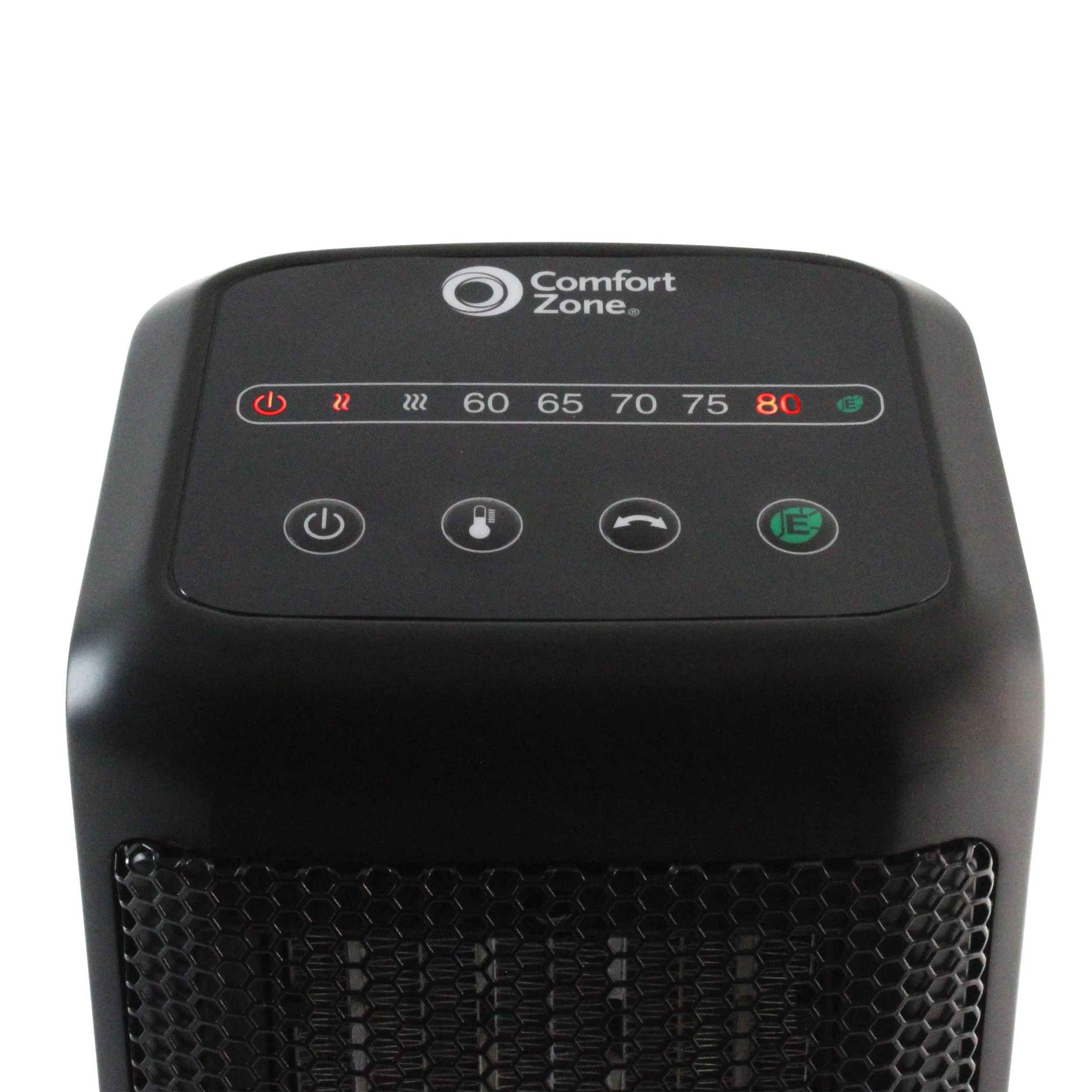 Comfort Zone Energy Save Oscillating Ceramic Electronic Space Heater in Black