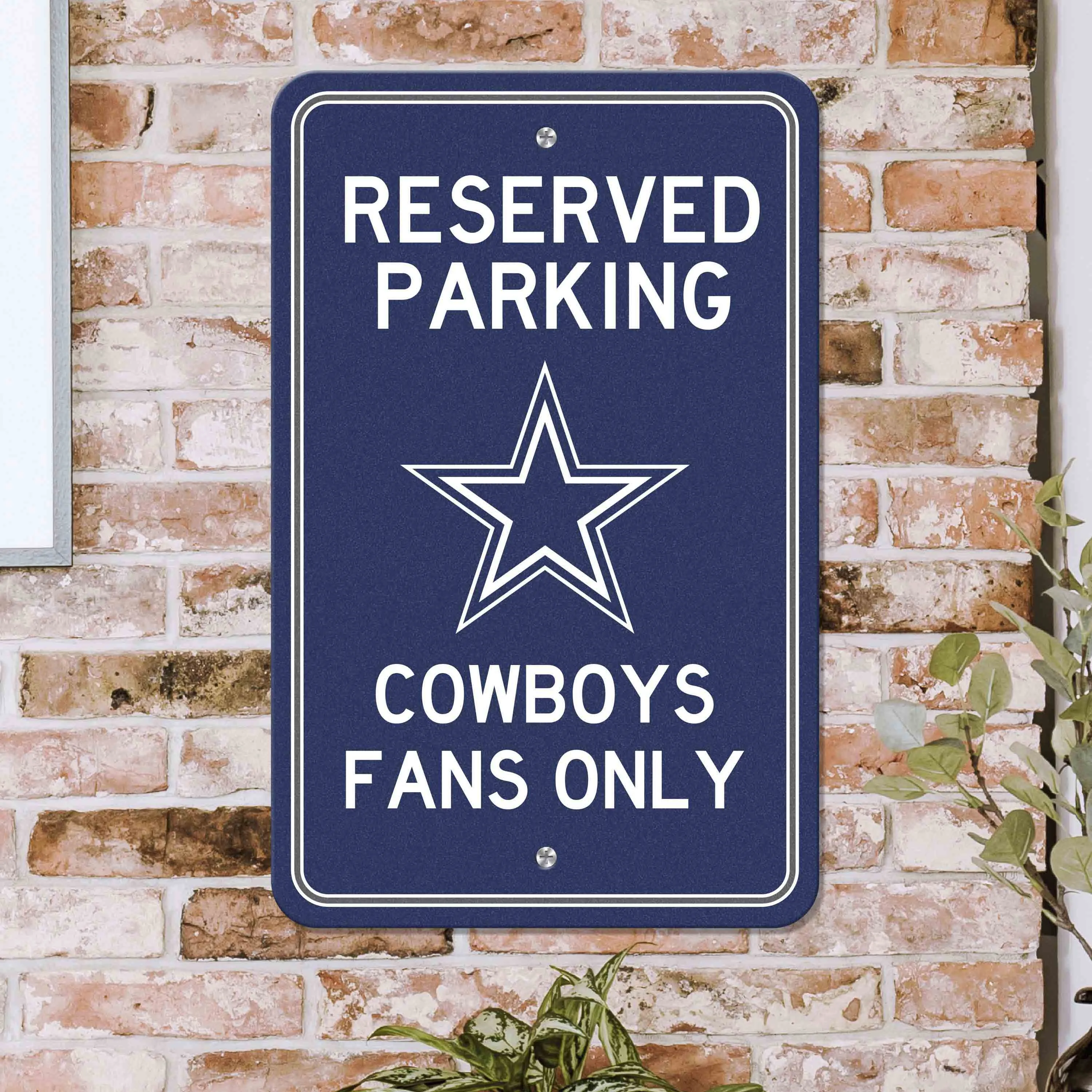 Dallas Cowboys Team Color Reserved Parking Sign Décor 18in. X 11.5in. Lightweight