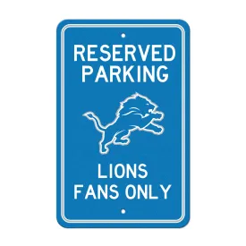 Detroit Lions Team Color Reserved Parking Sign Décor 18in. X 11.5in. Lightweight