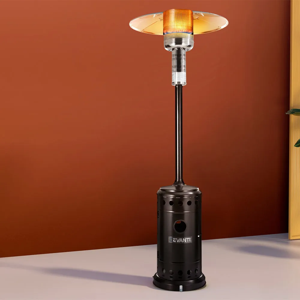 Devanti Portable Gas Patio Heater - Black and Silver