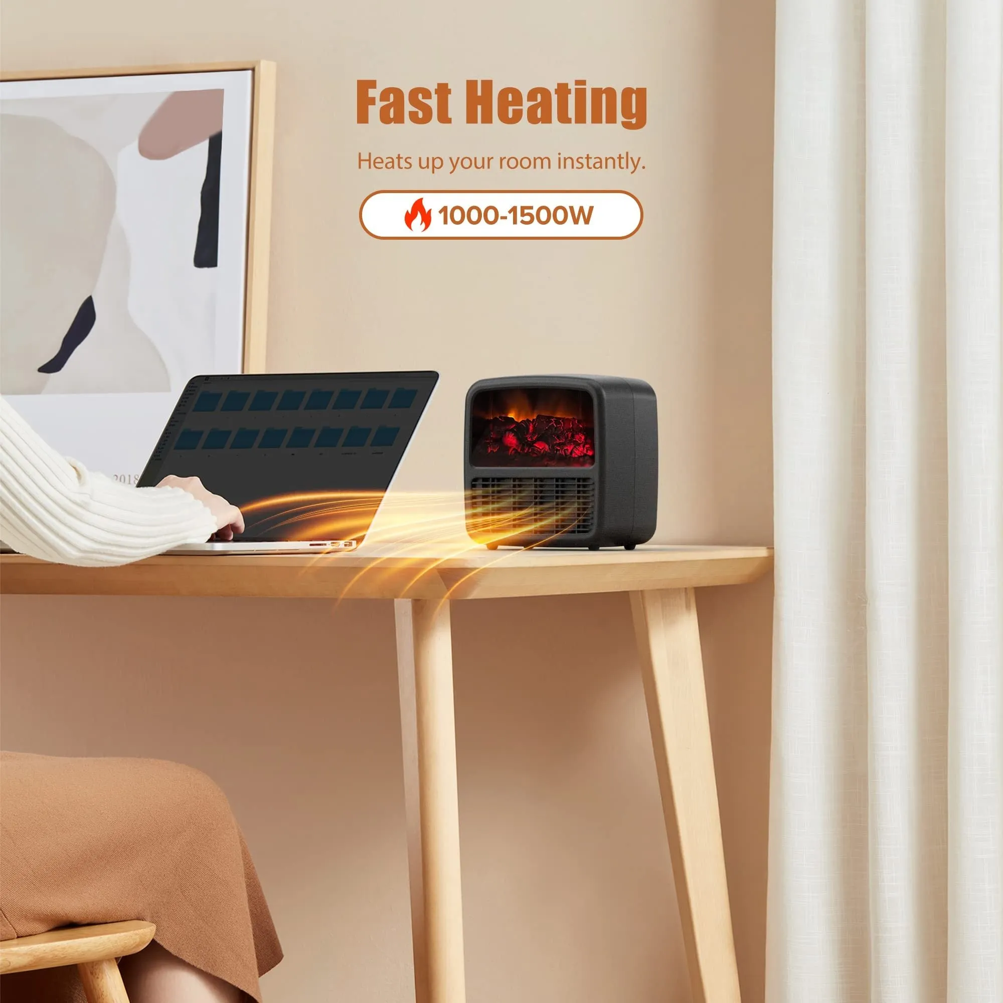 Electric Space Heater For Indoor Use Desktop High-power Fast-heating Small Heater Winter Air Heater