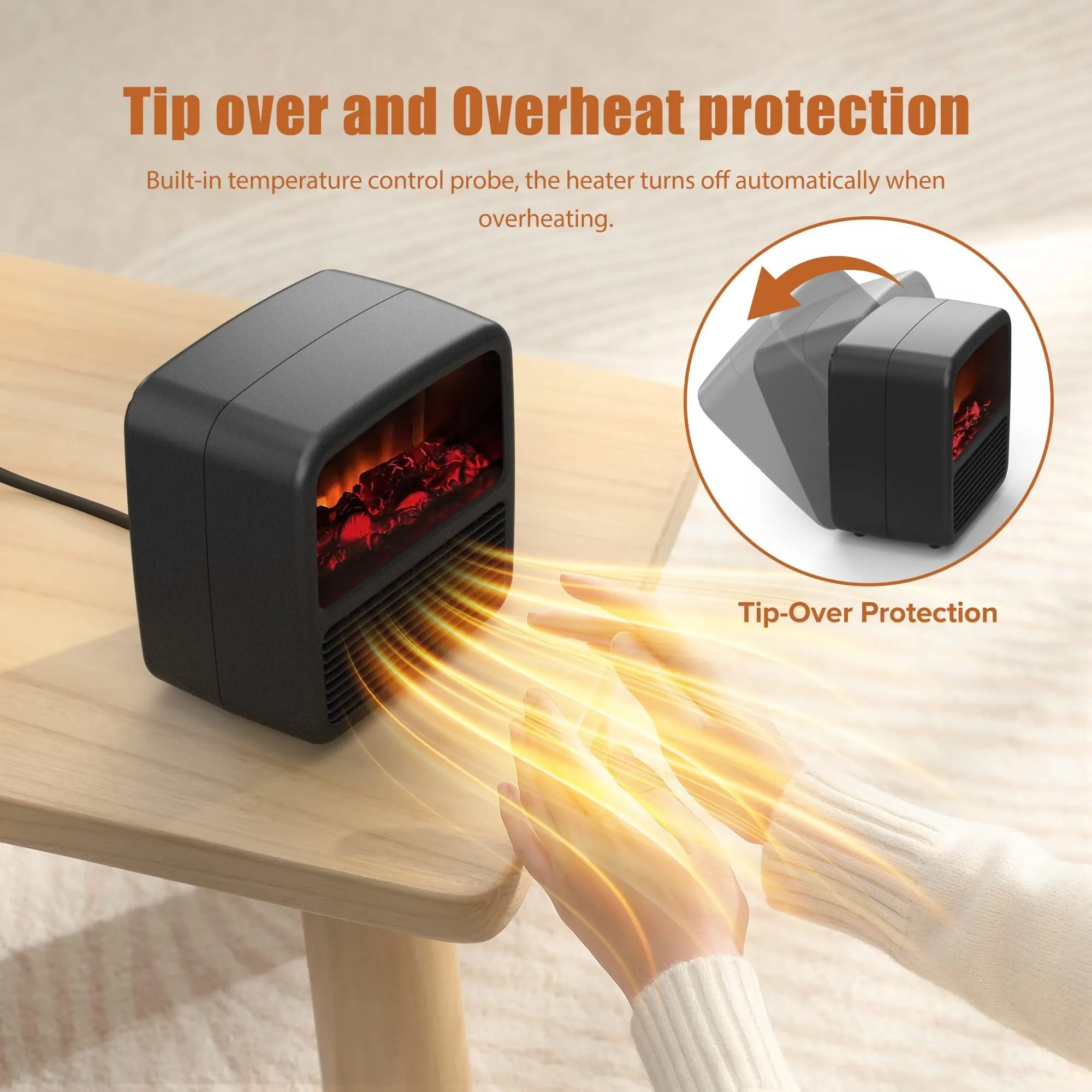 Electric Space Heater For Indoor Use Desktop High-power Fast-heating Small Heater Winter Air Heater