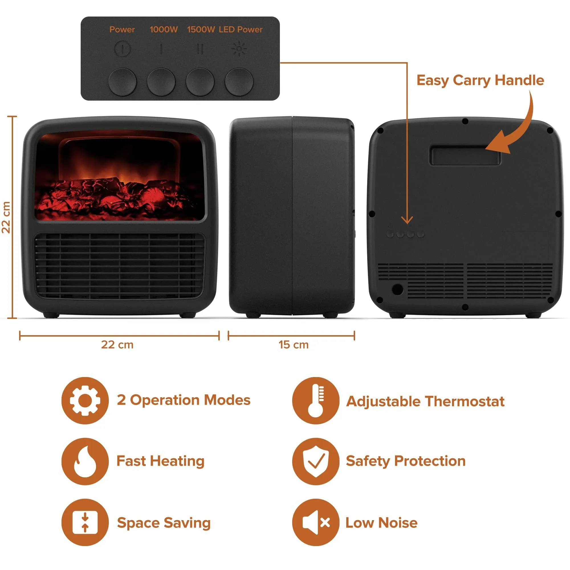 Electric Space Heater For Indoor Use Desktop High-power Fast-heating Small Heater Winter Air Heater