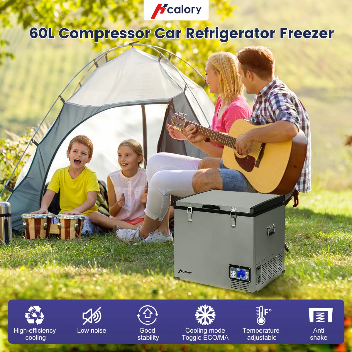 F46 Portable Refrigerator, 60L Fast Freezing Energy Saving