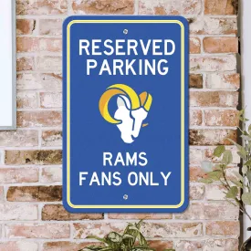 Fanmats Los Angeles Rams Team Color Reserved Parking Sign Décor 18" X 11.5" Lightweight