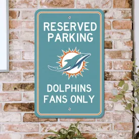 Fanmats Miami Dolphins Team Color Reserved Parking Sign Décor 18" X 11.5" Lightweight