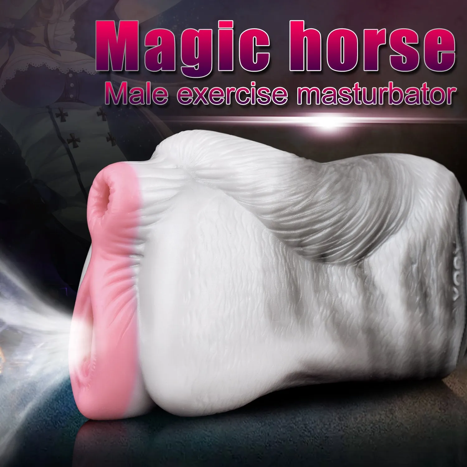 Fantasy Horse Pocket Pussy Male Sex Toy - Pink Vagina Dual Hole Penis Masturbator