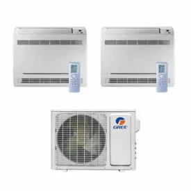 GREE Multi Gen2 Series 18,000 BTU 2-Zone Mini Floor Console 9K 9K Ductless Mini-Split System