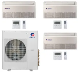 GREE Multi Gen2 Series 24,000 BTU 3-Zone Universal Floor/Ceiling 12K 12K 12K Ductless Mini-Split System