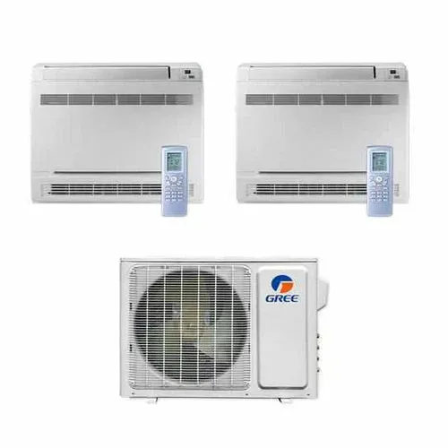 GREE Multi Gen2 Series 42,000 BTU 2-Zone Mini Floor Console 18K 18K Ductless Mini-Split System