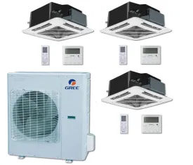 GREE Multi Gen2 Series 42,000 BTU 3-Zone Ceiling Cassette 12K 24K 24K Ductless Mini-Split System