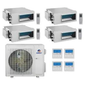 GREE Multi Gen2 Series 42,000 BTU 4-Zone Concealed Duct 9K 12K 12K 24K Ductless Mini-Split System