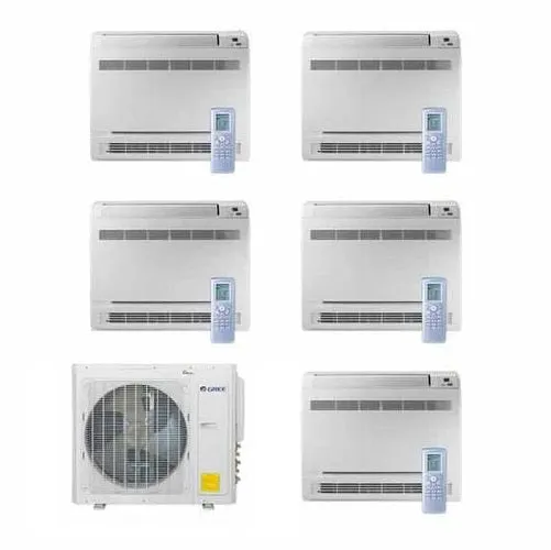 GREE Multi  Ultra Series 42,000 BTU 5-Zone Mini Floor Console 9K 9K 9K 12K 12K Ductless Mini-Split System