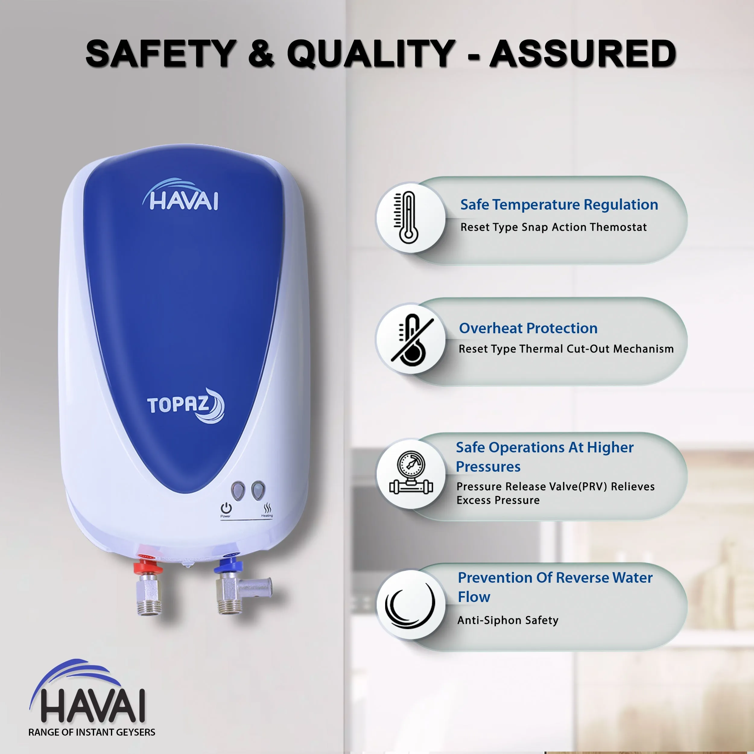 HAVAI Topaz 5 Litre Instant Water Heater / Geyser