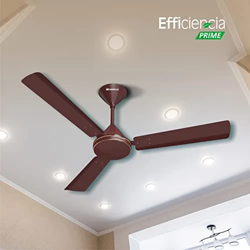 Havells 1200 mm Efficiencia Prime High Speed, BLDC Motor, Energy Efficient with Remote Control Ceiling Fan (Brown)