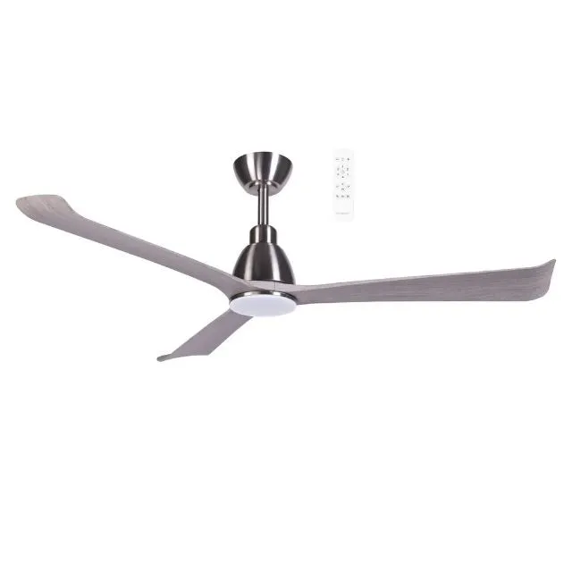 Martec Polo DC 1320mm Ceiling Fan with LED Light Nickel/Driftwood