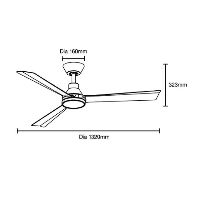 Martec Riviera DC 1320mm Ceiling Fan with LED Light Antique Bronze/Charcoal