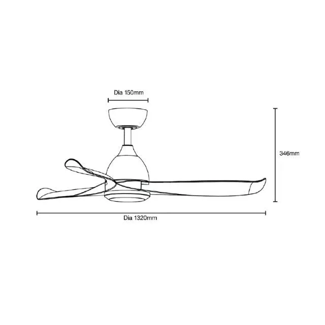 Martec Scorpion DC 1320mm Ceiling Fan Graphite/Carbon blades