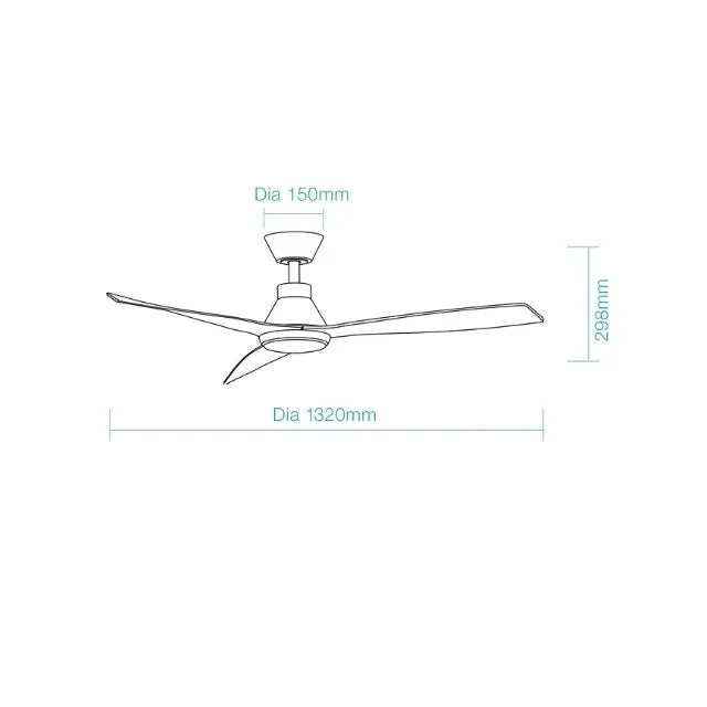 Martec Triumph DC 1320mm Ceiling Fan with LED Light Antique Bronze/Walnut