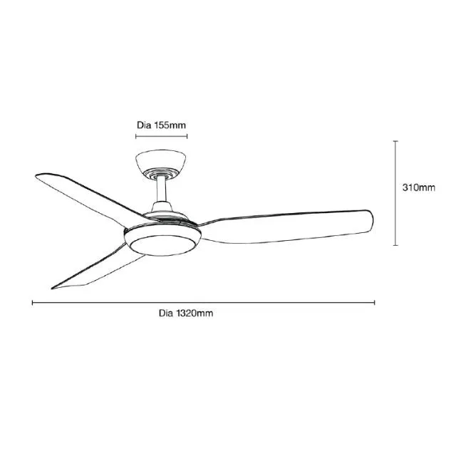 Martec Viper DC 4 1220mm Ceiling Fan with LED Light Matt White