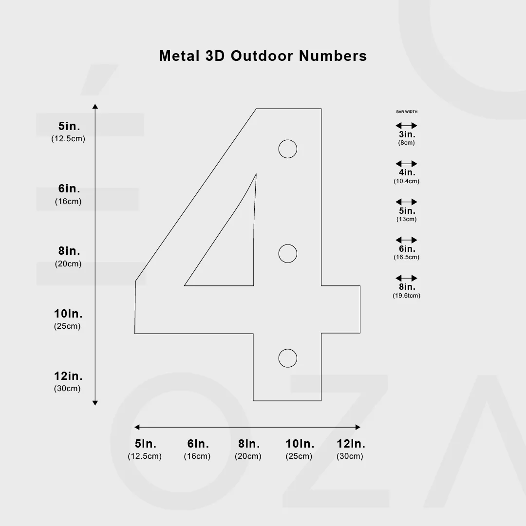 Metal 3D Outdoor Numbers