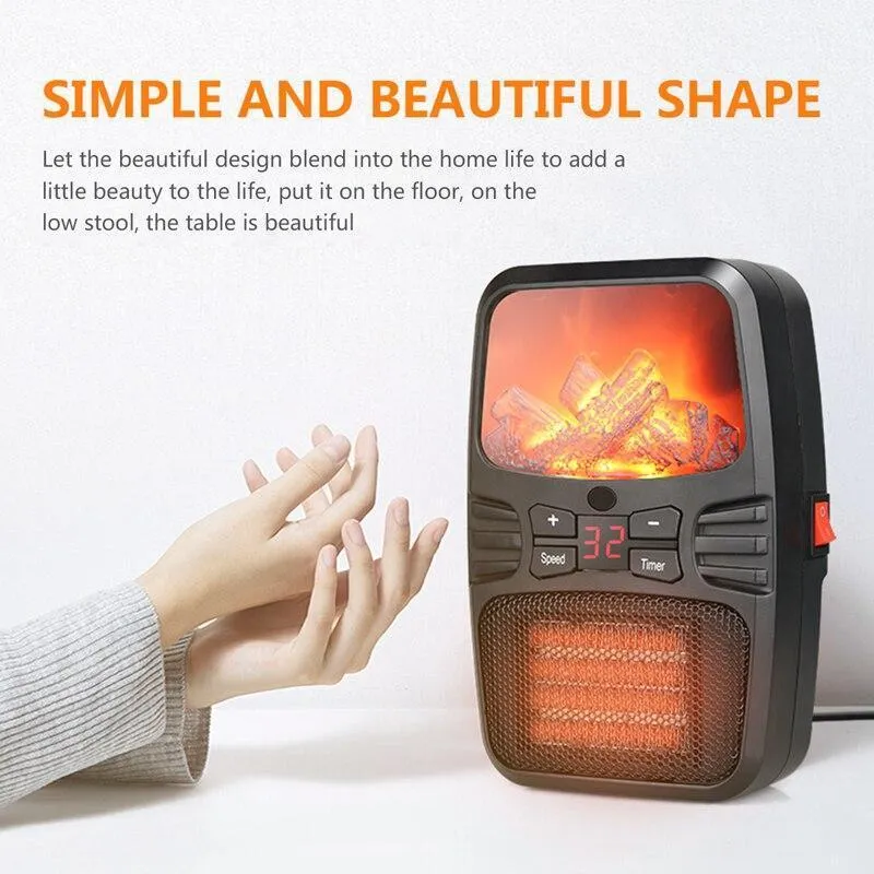 Mini Desktop Small Heater Home Flame Lamp Creative Portable Heater