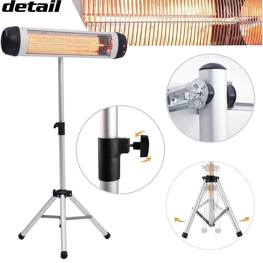 Portable Aluminium Space Heater Indoor Outdoor with Adjustable Tripod Stand