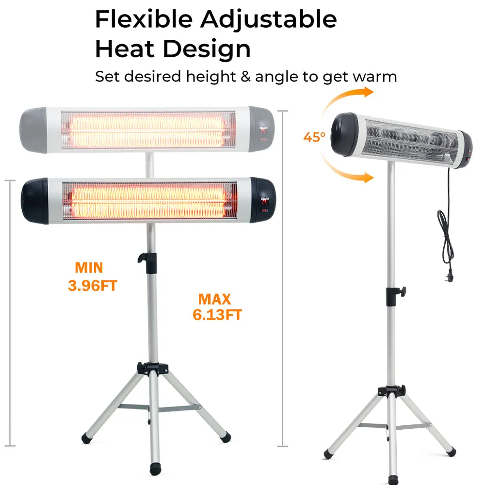 Portable Aluminium Space Heater Indoor Outdoor with Adjustable Tripod Stand