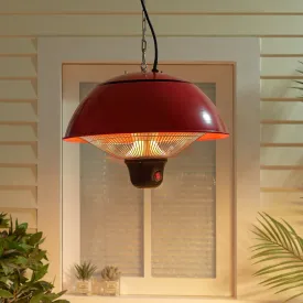 Red/White Outdoor Garden Hanging Patio Heater with 3 Heat Settings