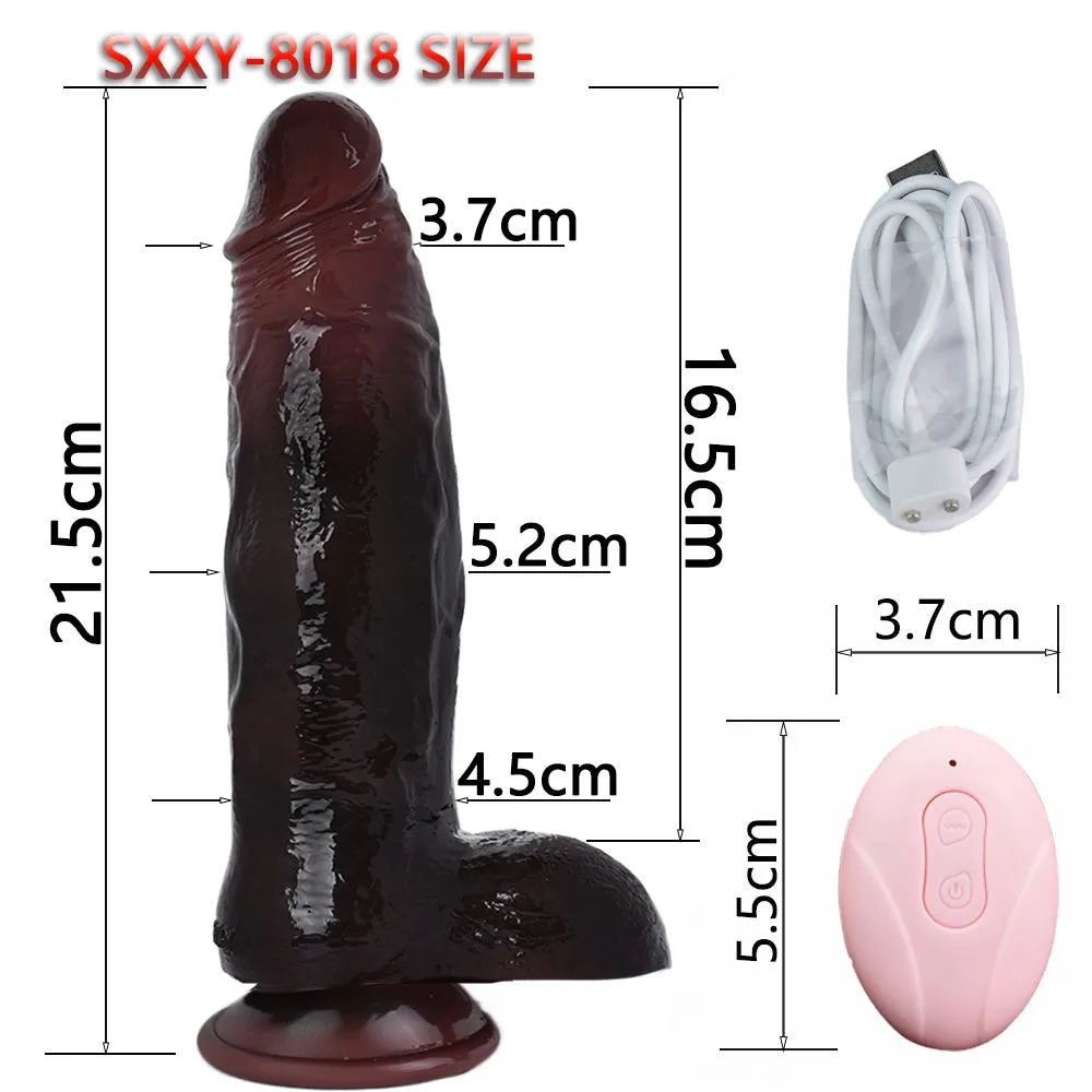 Remote Control Black Dildo Prostate Massager - Lifelike Thrusting Anal Sex Toys for Women